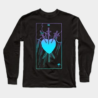 3 of Swords Tarot Card Rider Waite Witchy Long Sleeve T-Shirt